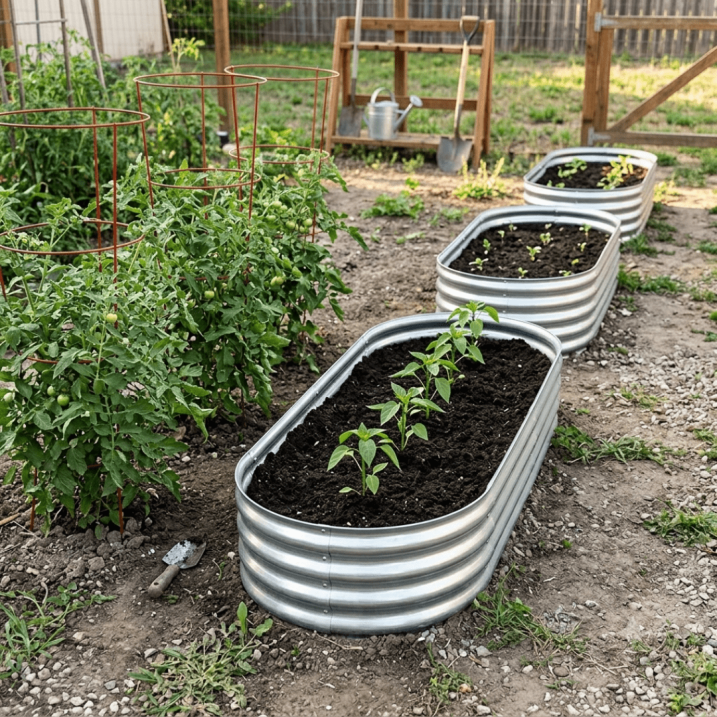 WUKHG Raised Garden Bed Kits 2 Pack, Oval Metal Galvanized Planter Boxes for Vegetables and Flowers