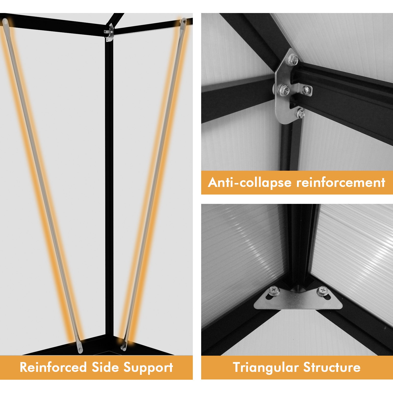 WUKHG 6x7.5FT Outdoor Greenhouse, Heavy-Duty Walk-in Greenhouse for Garden with Reinforced Aluminum Frame, UV-Resistant Polycarbonate Panels, All-Weather Greenhouse for Winter Planting