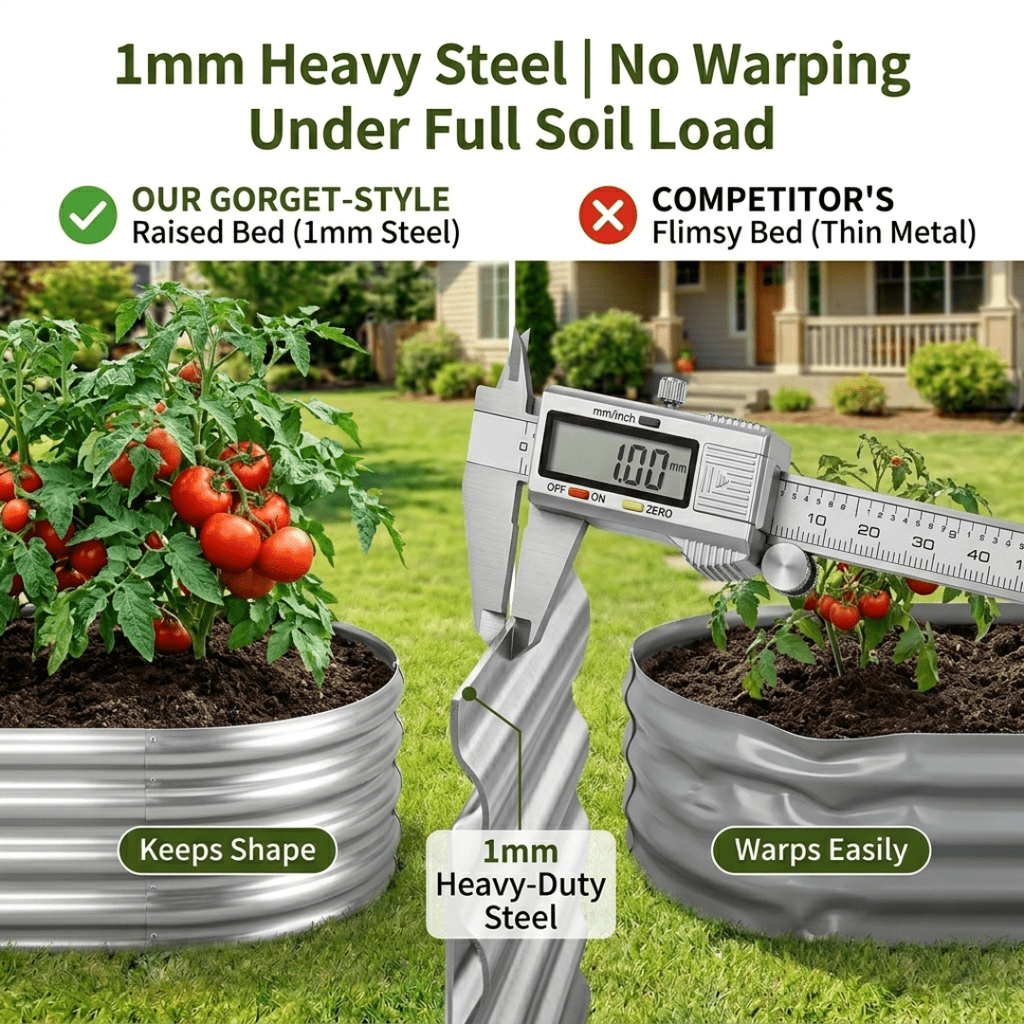 WUKHG Raised Garden Bed Kits 2 Pack, Oval Metal Galvanized Planter Boxes for Vegetables and Flowers