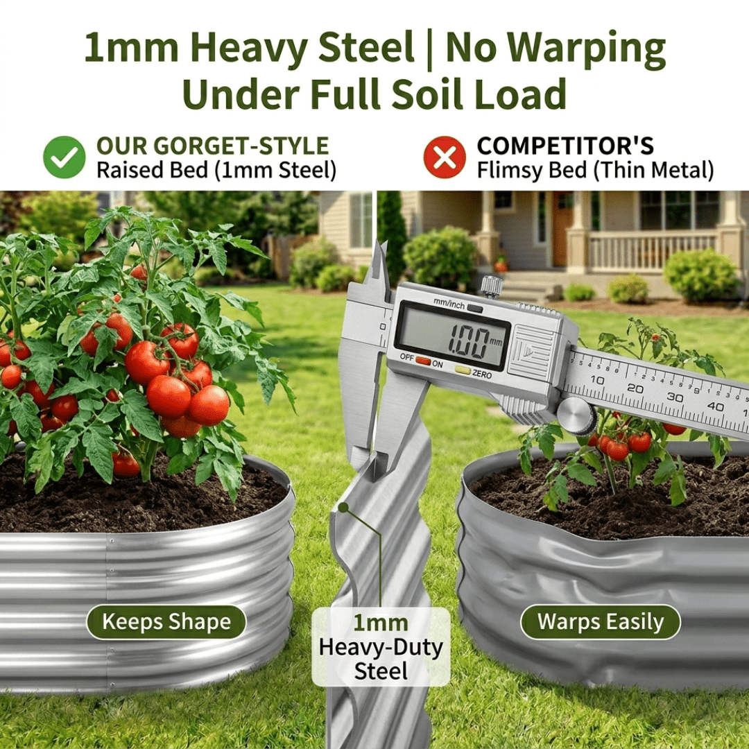 WUKHG Raised Garden Bed Kits 2 Pack, Oval Metal Galvanized Planter Boxes for Vegetables and Flowers