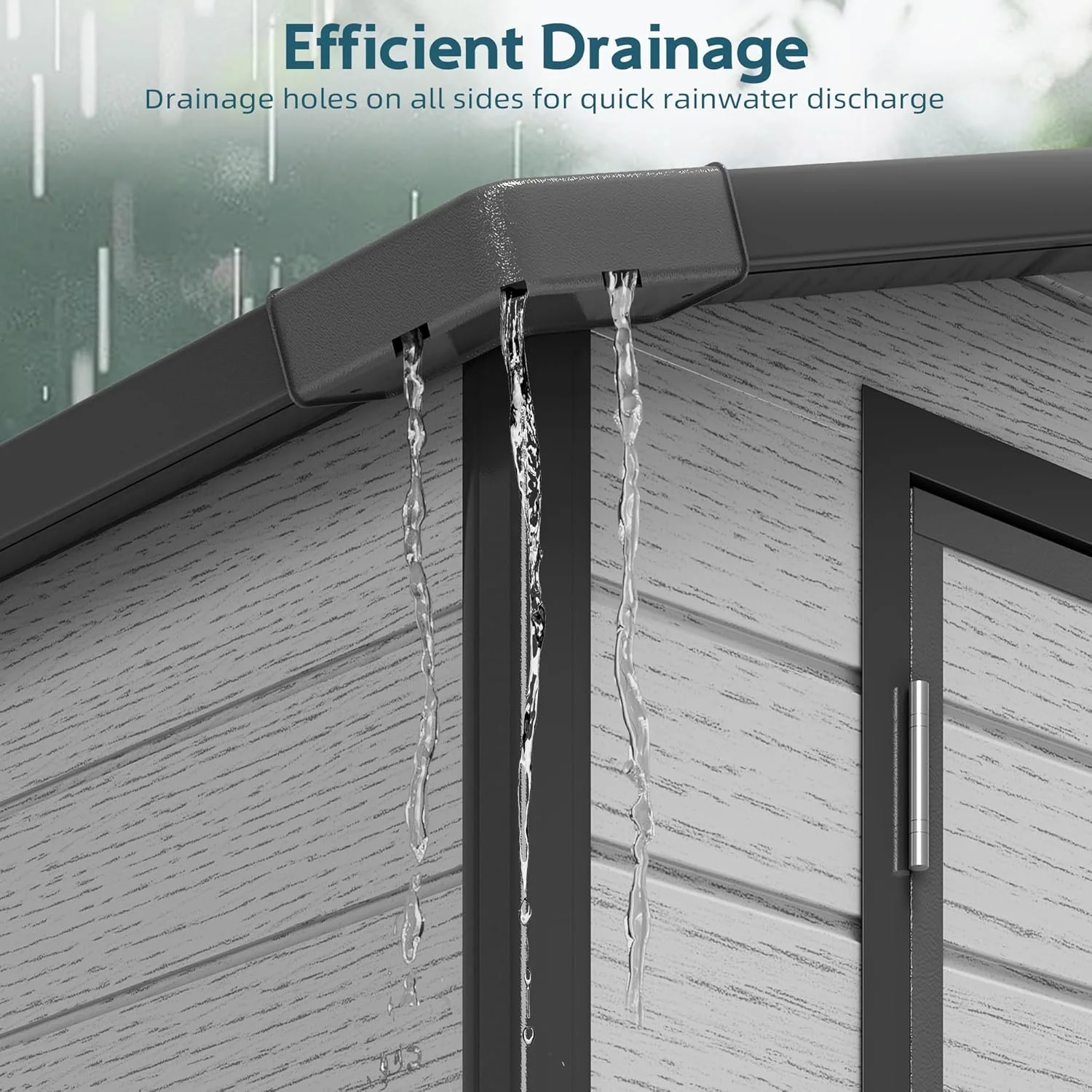 WUKHG 6x8FT Resin Shed with Floor, Weather-Resistant Plastic Garden Shed for Backyard, Waterproof UV-Proof Outdoor Storage Shed for Tools, Bikes & Equipment