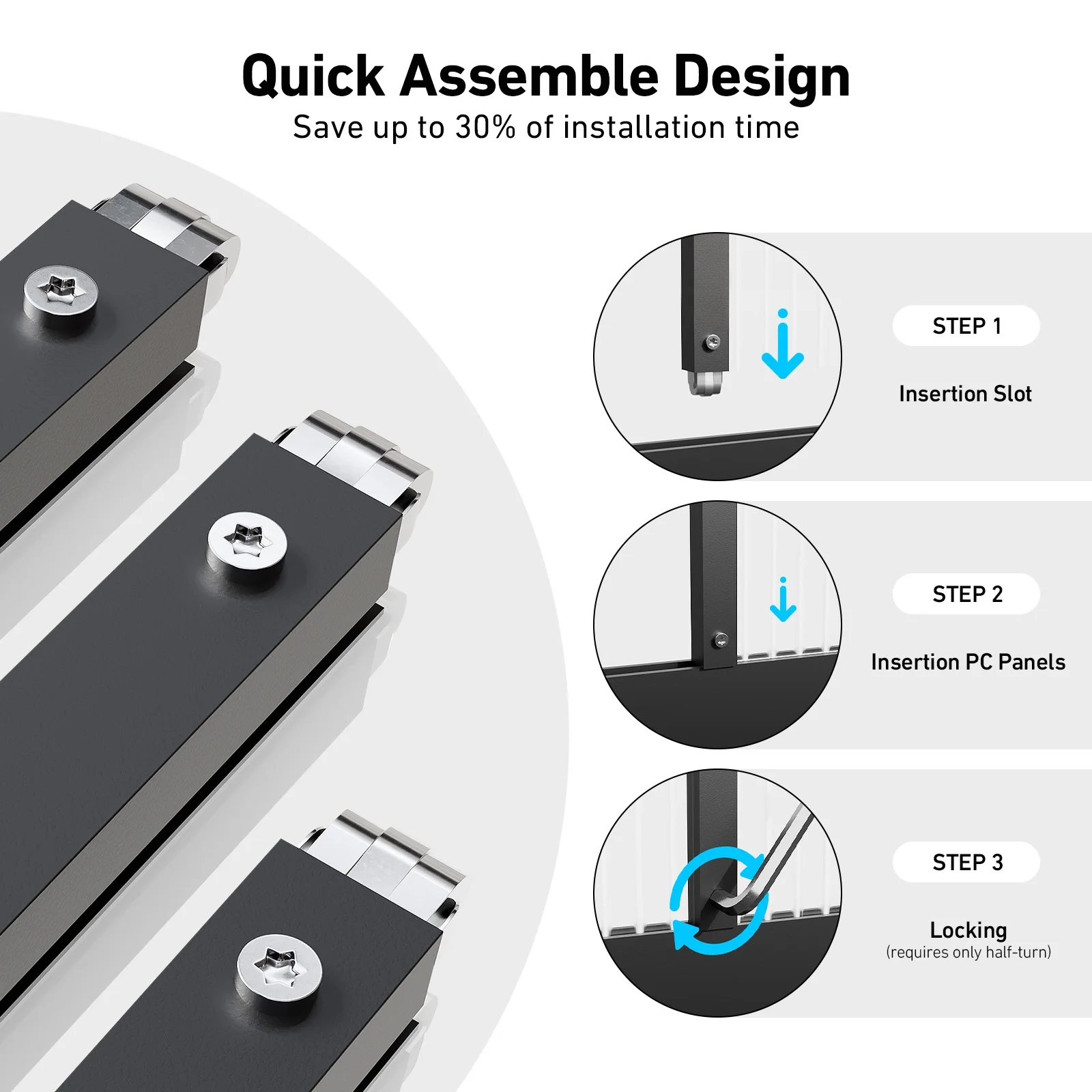 WUKHG 8x10FT Outdoor Greenhouse, Heavy-Duty Walk-in Green house for Garden with Reinforced Aluminum Frame & UV-Resistant Polycarbonate Panels
