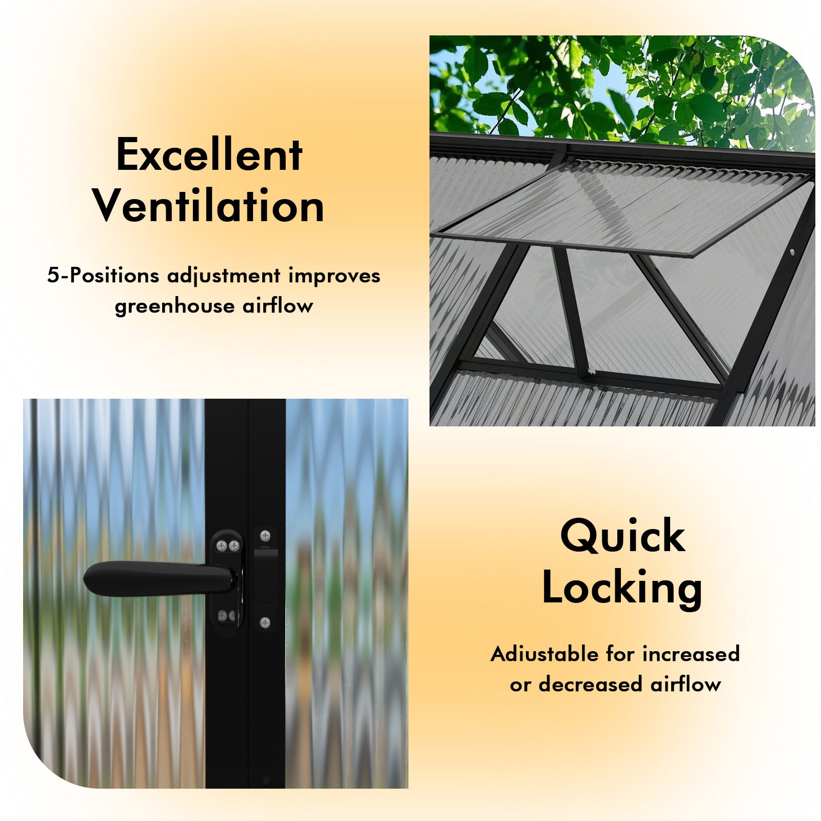 WUKHG 6x7.5FT Outdoor Greenhouse, Heavy-Duty Walk-in Greenhouse for Garden with Reinforced Aluminum Frame, UV-Resistant Polycarbonate Panels, All-Weather Greenhouse for Winter Planting