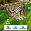 WUKHG 12X12 ft T-Shape Heavy Duty Walk-in Greenhouse | Windproof Aluminum ter | Adjustable Roof Vents | Easy Assembly for Backyard GardenFrame | Built-in Thermometer Hygrome