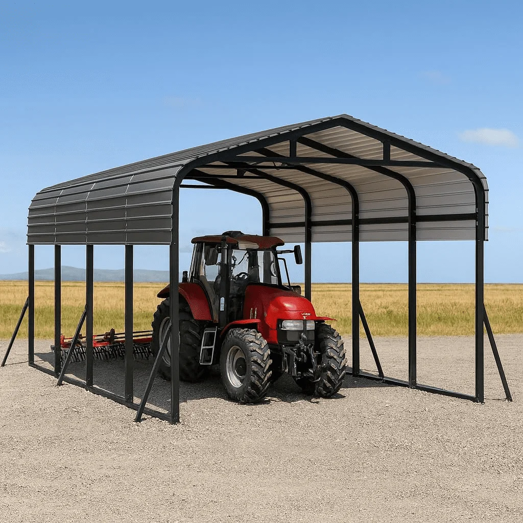 WUKHG 12x20FT Heavy Duty Metal Carport, Outdoor Carport Canopy with Iron Roof, Durable All-Weather Carport for Cars, Trucks, Boats & Outdoor Equipment, Easy Quick-Install Assembly