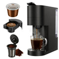 WUKHG 2 in 1 Single Serve Coffee Maker - Compatible with K cup Capsules and Grounds - 6 to 12 oz Cup Sizes, Removable 30 Oz Water Reservoir, 1000W, Black