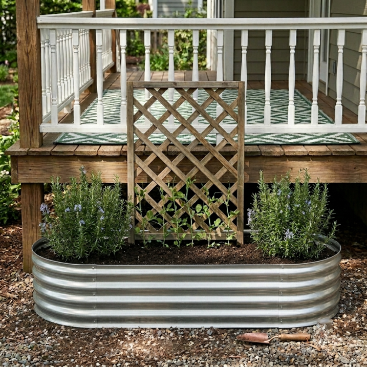 WUKHG Raised Garden Bed Kits 2 Pack, Oval Metal Galvanized Planter Boxes for Vegetables and Flowers