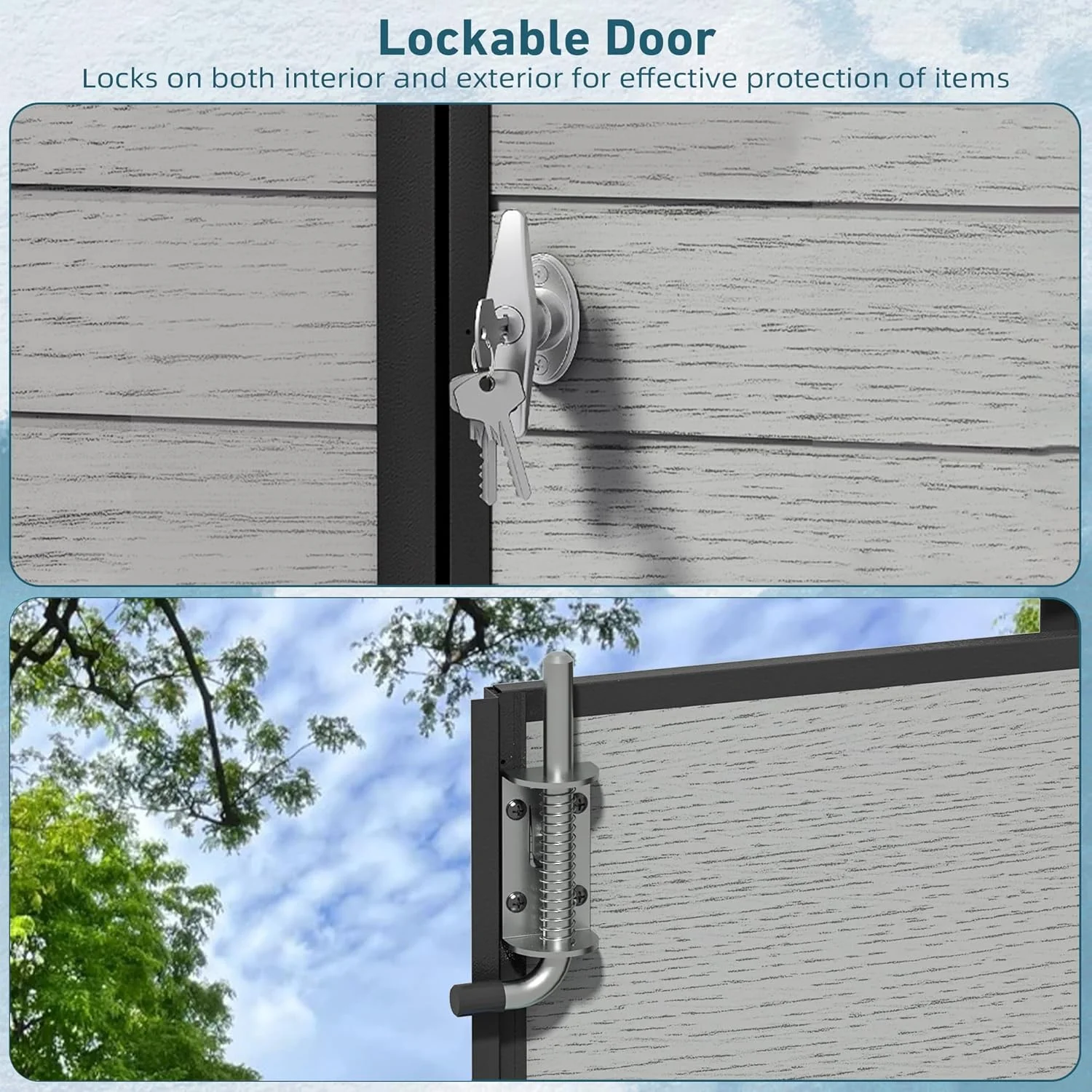 WUKHG 6x6FT Resin Shed with Floor, Weather-Resistant Plastic Garden Shed for Backyard, Waterproof UV-Proof Outdoor Storage Shed for Tools, Bikes & Equipment