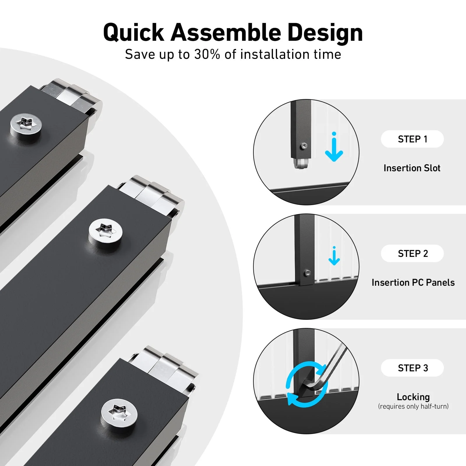 WUKHG 6x10FT Outdoor Greenhouse with Thermometer Hygrometer, Heavy-Duty Walk-in Greenhouse for Garden with Reinforced Aluminum Frame, All-Weather Greenhouse with UV-Resistant Polycarbonate Panels