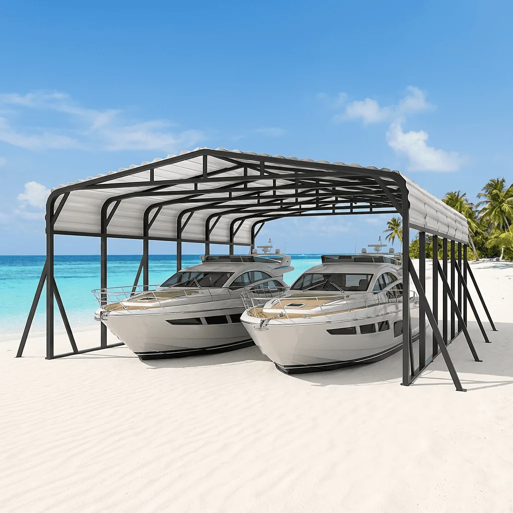 WUKHG 20x30FT Heavy Duty Metal Carport, Outdoor Carport Canopy with Iron Roof, Durable All-Weather Carport for Cars, Trucks, Boats & Outdoor Equipment, Easy Quick-Install Assembly