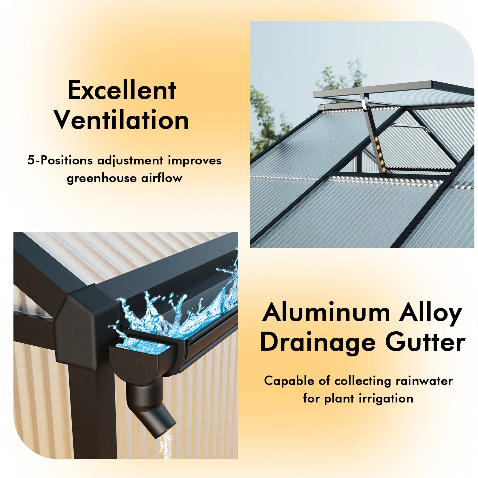 WUKHG 8x10FT Outdoor Greenhouse, Heavy-Duty Walk-in Green house for Garden with Reinforced Aluminum Frame & UV-Resistant Polycarbonate Panels